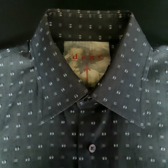 dagr SZ 15.5 French Cuff Dark Grey Men's Button Up Shirt - Picture 3 of 13